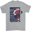 An Ice Hockey Player Mens T-Shirt 100% Cotton Sports Grey
