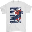 An Ice Hockey Player Mens T-Shirt 100% Cotton White