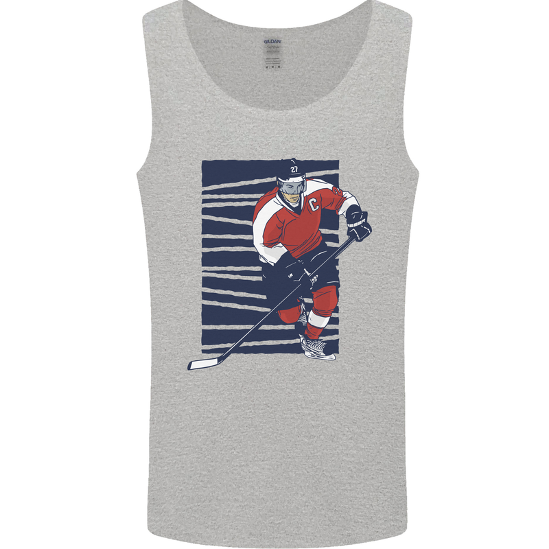 An Ice Hockey Player Mens Vest Tank Top Sports Grey
