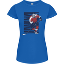 An Ice Hockey Player Womens Petite Cut T-Shirt Royal Blue