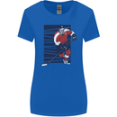 An Ice Hockey Player Womens Wider Cut T-Shirt Royal Blue