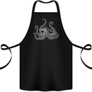 An Octopus Scuba Diver Deep Sea Diving Cotton Apron 100% Organic Black