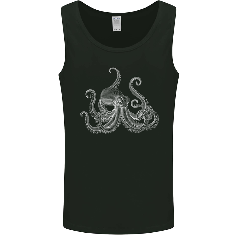 An Octopus Scuba Diver Deep Sea Diving Mens Vest Tank Top Black