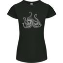 An Octopus Scuba Diver Deep Sea Diving Womens Petite Cut T-Shirt Black