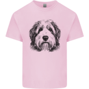 An Old English Sheepdog Dog Mens Cotton T-Shirt Tee Top Light Pink