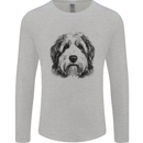 An Old English Sheepdog Dog Mens Long Sleeve T-Shirt Sports Grey