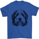An Old English Sheepdog Dog Mens T-Shirt 100% Cotton Royal Blue