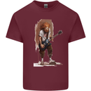 An Old Rocker With an Electric Guitar Rock Music Mens Cotton T-Shirt Tee Top Maroon