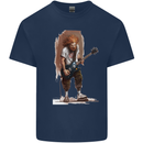 An Old Rocker With an Electric Guitar Rock Music Mens Cotton T-Shirt Tee Top Navy Blue