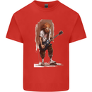 An Old Rocker With an Electric Guitar Rock Music Mens Cotton T-Shirt Tee Top Red