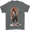 An Old Rocker With an Electric Guitar Rock Music Mens T-Shirt 100% Cotton Charcoal