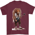An Old Rocker With an Electric Guitar Rock Music Mens T-Shirt 100% Cotton Maroon