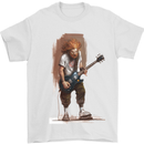 An Old Rocker With an Electric Guitar Rock Music Mens T-Shirt 100% Cotton White