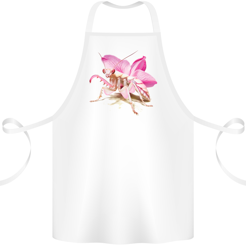 An Orchid Mantis Cotton Apron 100% Organic White