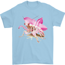 An Orchid Mantis Mens T-Shirt 100% Cotton Light Blue
