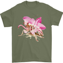 An Orchid Mantis Mens T-Shirt 100% Cotton Military Green