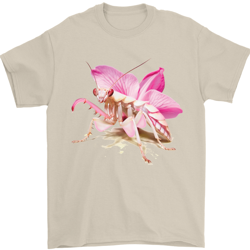 An Orchid Mantis Mens T-Shirt 100% Cotton Sand