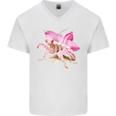 An Orchid Mantis Mens V-Neck Cotton T-Shirt White