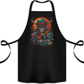An Oriental Samurai Skull MMA Martial Arts Cotton Apron 100% Organic Black