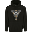An Ornate Moth Skull Childrens Kids Hoodie Black