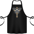 An Ornate Moth Skull Cotton Apron 100% Organic Black