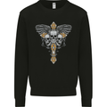 An Ornate Moth Skull Mens Sweatshirt Jumper Black