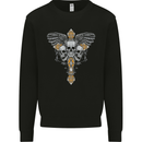 An Ornate Moth Skull Mens Sweatshirt Jumper Black