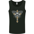 An Ornate Moth Skull Mens Vest Tank Top Black