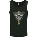 An Ornate Moth Skull Mens Vest Tank Top Black
