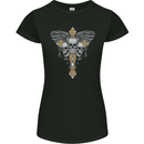 An Ornate Moth Skull Womens Petite Cut T-Shirt Black