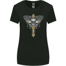 An Ornate Moth Skull Womens Wider Cut T-Shirt Black
