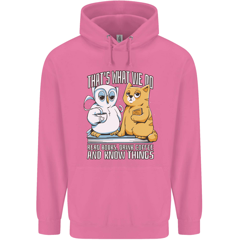 An Owl & Cat Book Reading Bibliophile Childrens Kids Hoodie Azalea