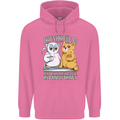 An Owl & Cat Book Reading Bibliophile Mens 80% Cotton Hoodie Azelea