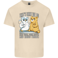 An Owl & Cat Book Reading Bibliophile Mens Cotton T-Shirt Tee Top Natural
