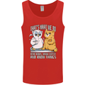 An Owl & Cat Book Reading Bibliophile Mens Vest Tank Top Red