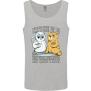 An Owl & Cat Book Reading Bibliophile Mens Vest Tank Top Sports Grey