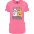 An Owl & Cat Book Reading Bibliophile Womens Wider Cut T-Shirt Azalea