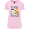An Owl & Cat Book Reading Bibliophile Womens Wider Cut T-Shirt Light Pink