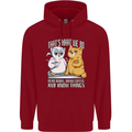 An Owl & Cat Book Reading Bookworm Childrens Kids Hoodie Red