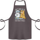 An Owl & Cat Book Reading Bookworm Cotton Apron 100% Organic Dark Grey
