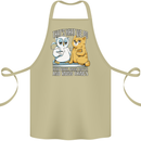 An Owl & Cat Book Reading Bookworm Cotton Apron 100% Organic Khaki