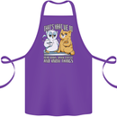 An Owl & Cat Book Reading Bookworm Cotton Apron 100% Organic Purple