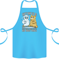 An Owl & Cat Book Reading Bookworm Cotton Apron 100% Organic Turquoise