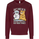 An Owl & Cat Book Reading Bookworm Kids Sweatshirt Jumper Maroon