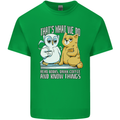 An Owl & Cat Book Reading Bookworm Kids T-Shirt Childrens Irish Green