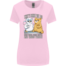 An Owl & Cat Book Reading Bookworm Womens Wider Cut T-Shirt Light Pink
