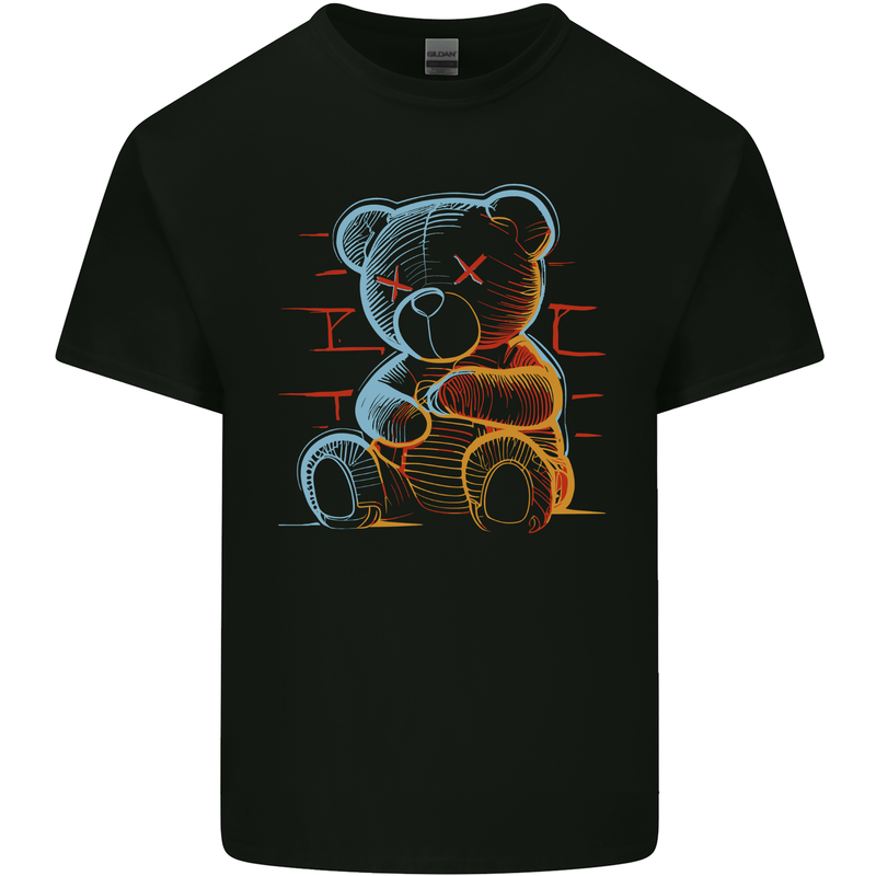 An Urban Teddy Bear Mens Cotton T-Shirt Tee Top Black