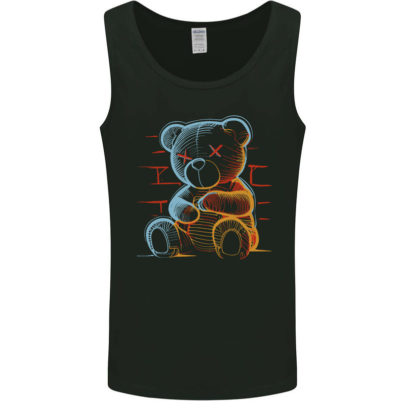 An Urban Teddy Bear Mens Vest Tank Top Black