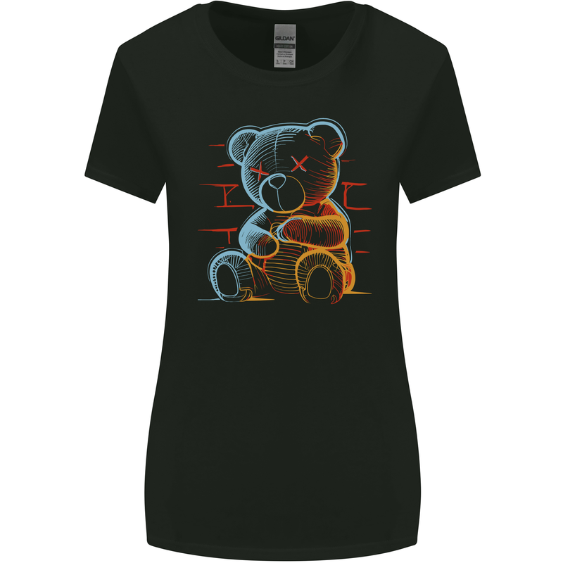 An Urban Teddy Bear Womens Wider Cut T-Shirt Black
