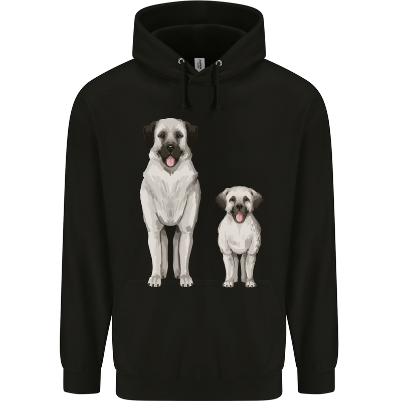 Anatolian Shepherd Dog and Puppy Childrens Kids Hoodie Black
